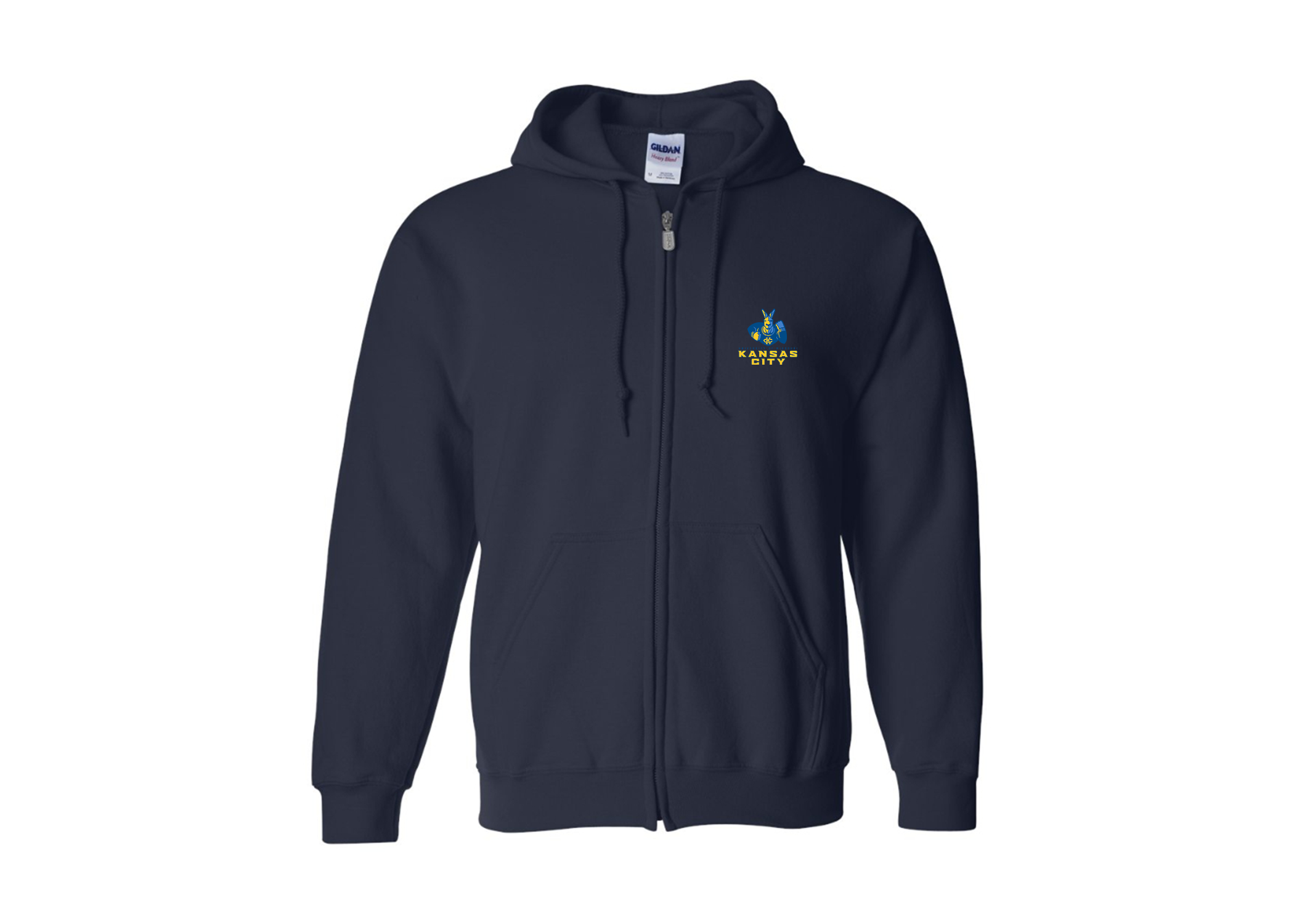 Men's UMKC Kangaroos Gildan Heavy Blend Full Zip Hooded Sweatshirt